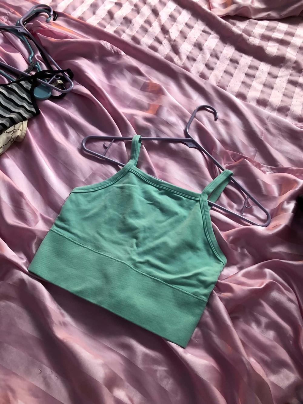 Mint Green Cropped Camisole Tank Top